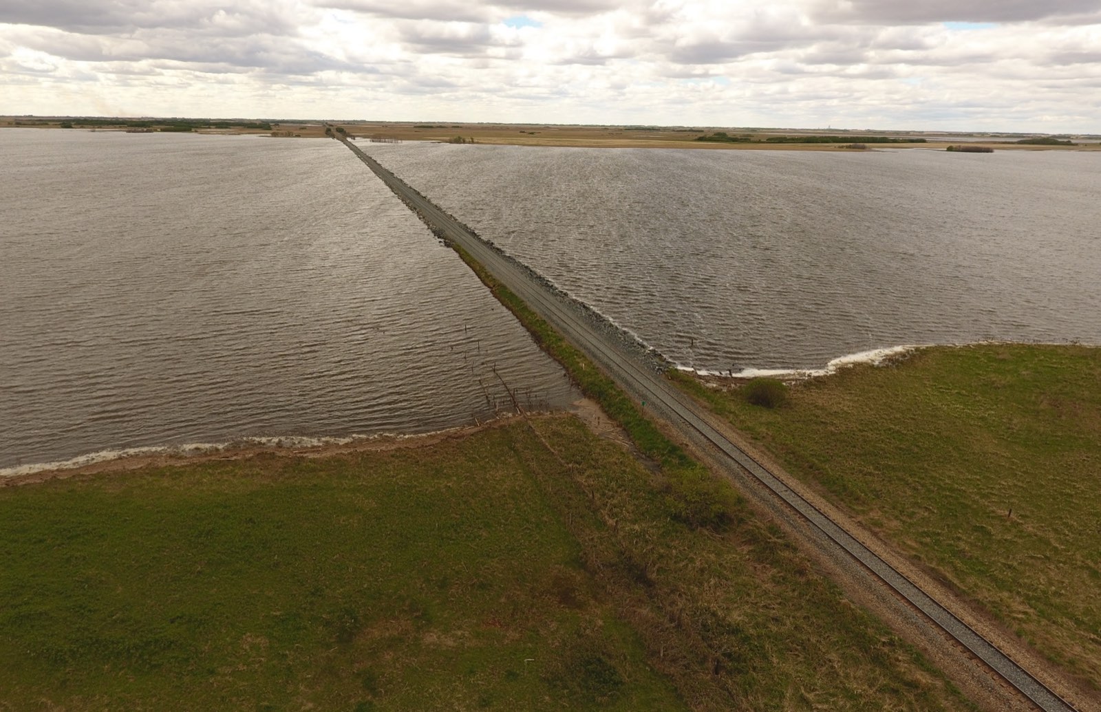 King Causeway track raise across Quill Lake